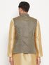 VM BY VASTRAMAY Men's Black Cotton Silk Blend Ethnic Jacket